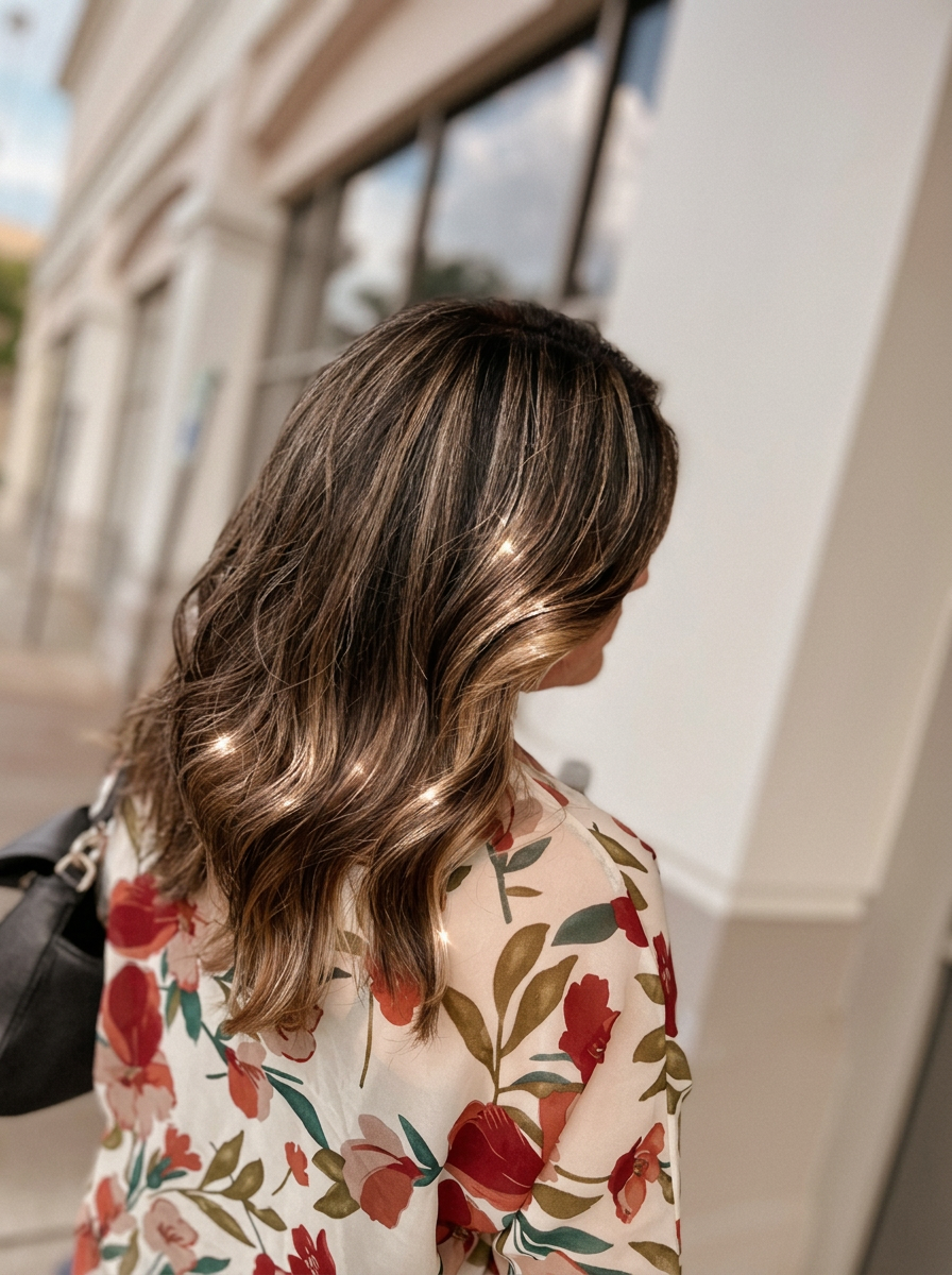 Balayage caramelo natural